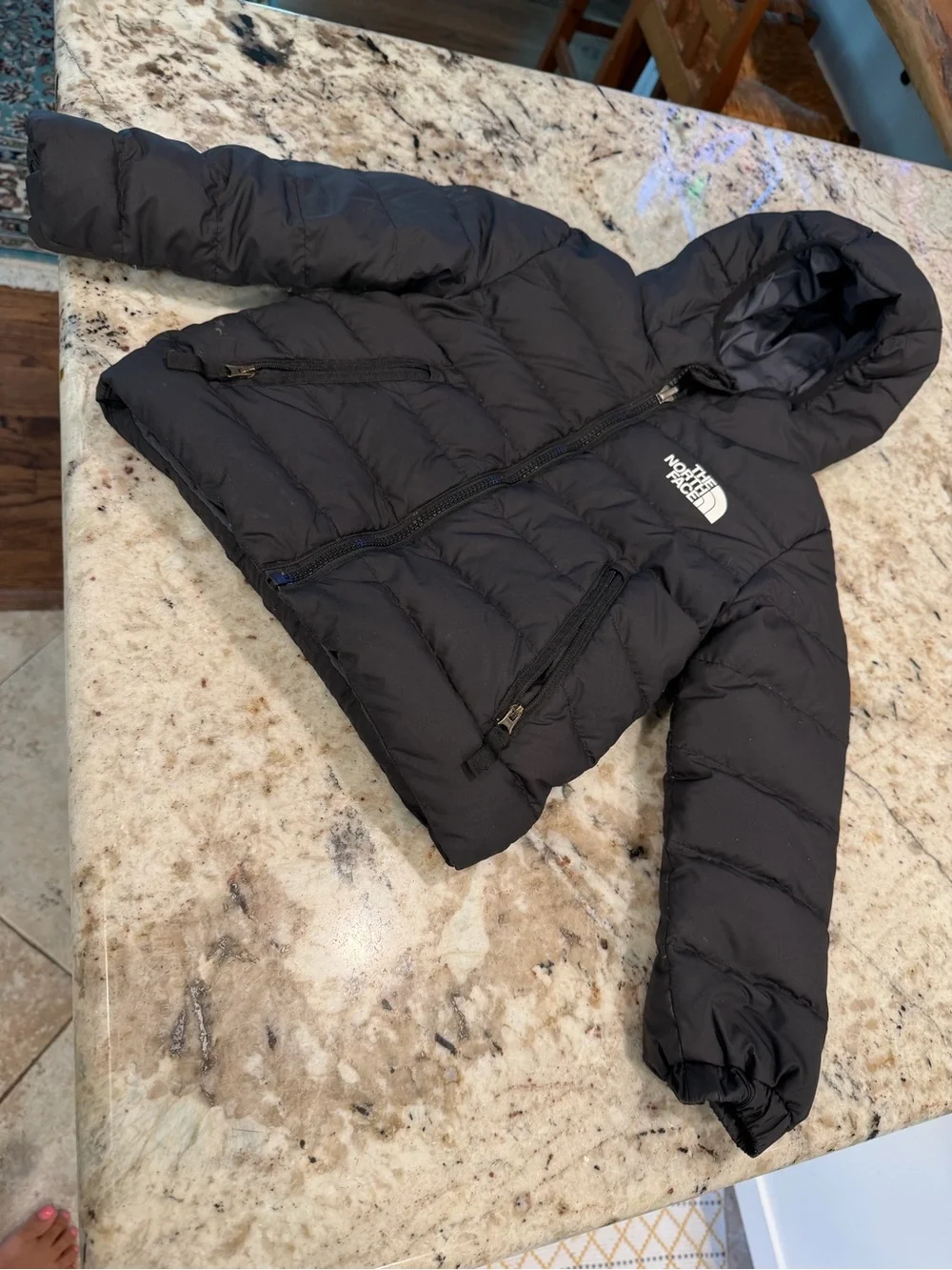 The North Face Kids Black Hooded Puffer Jacket